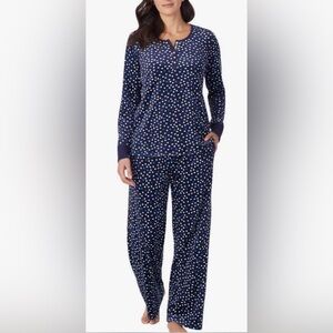 Nautica Polka Dot Velvet Long Sleeve Pajama Top | EUC | Sz S